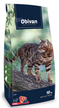 Obivan Kuzu Etli Yaban Mersinli Kısırlaştırılmış Tahıllı Yetişkin Kuru Kedi Maması 10 kg