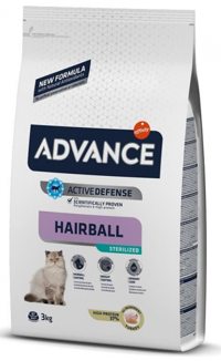 Advance Hairball Hindili Pirinçli Kısırlaştırılmış Tahıllı Yetişkin Kuru Kedi Maması 3 kg