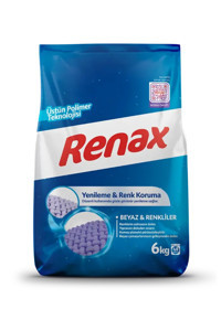 Renax Renkliler ve Beyazlar İçin 48 Yıkama Toz Deterjan 6 kg