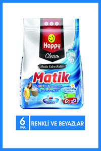 Happy Clean Matik Renkliler ve Beyazlar İçin 44 Yıkama Toz Deterjan 6 kg