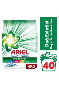 Ariel Dağ Esintisi Renkliler ve Beyazlar İçin 40 Yıkama Toz Deterjan 6 kg
