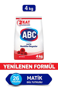 Abc Matik Gül Tutkusu Renkliler ve Beyazlar İçin 104 Yıkama Toz Deterjan 4x4 kg