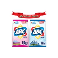 Abc Matik Renkliler ve Beyazlar İçin 132 Yıkama Toz Deterjan 2x10 kg