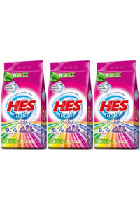 Hes Matik Renkliler İçin 216 Yıkama Toz Deterjan 3x9 kg