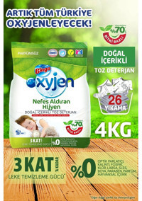 Bingo Oksijen Doğal İçerikli Renkliler ve Beyazlar İçin 78 Yıkama Toz Deterjan 3x4 kg
