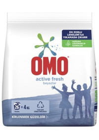 Omo Matik Active Fresh Beyazlar İçin 104 Yıkama Toz Deterjan 4x4 kg