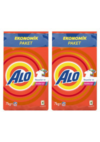 Alo Renkliler ve Beyazlar İçin 92 Yıkama Toz Deterjan 2x7 kg