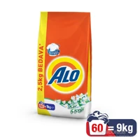 Alo Kar Çiçeği Ferahlığı Beyazlar İçin 60 Yıkama Toz Deterjan 9 kg