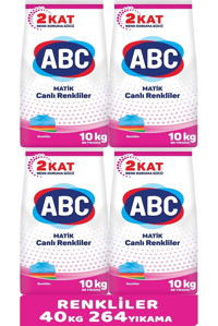 Abc Matik Renkliler İçin 264 Yıkama Toz Deterjan 4x10 kg