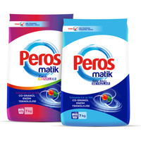 Peros Matik Renkliler ve Beyazlar İçin 92 Yıkama Toz Deterjan 2x7 kg