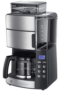 Russell Hobbs 25610-56 Grind & Brew Zaman Ayarlı Paslanmaz Çelik Filtreli Karaf 1.25 L Hazne Kapasiteli 10 Fincan 1000 W Siyah Filtre Kahve Makinesi