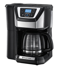 Russell Hobbs 22000-56 Victory Grind & Brew Zaman Ayarlı Paslanmaz Çelik Filtreli Karaf 1.25 L Hazne Kapasiteli 12 Fincan 1025 W Siyah Filtre Kahve Makinesi