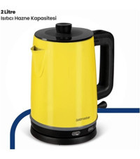 Fantom CY 1300 Çay Saati Otomatik Çelik Demlikli 1650 W Işıklı Çelik Gövdeli Gri Retro Çay Makinesi