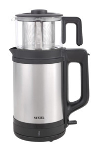 Arzum AR 3080 Çelik Demlikli 1650 W Işıklı Çelik Gövdeli Kırmızı Çay Makinesi