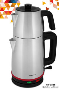 Karaca Maxi Tea XL Cam Demlikli 1700 W Plastik Gövdeli Cranberry Kırmızı Çay Makinesi