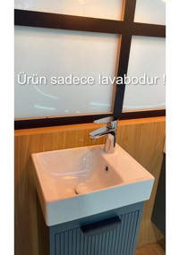Turkuaz Seramik Cerastyle Dolap Uyumlu & Tezgah Üstü Sharp Lavabo 40X30 044200 - Beyaz