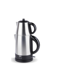 Arnica Stil IH33205 Cam Demlikli 1800 W Işıklı Çelik Gövdeli Siyah Çay Makinesi