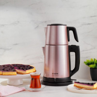 Schafer Optimal Otomatik Çelik Demlikli 1800 W Işıklı Çelik Gövdeli Rose Retro Çay Makinesi