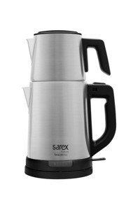 Sarex Tealab Otomatik Çelik Demlikli 1800 W Işıklı Çelik Gövdeli İnox Retro Çay Makinesi