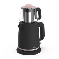 Sunny Pasha Otomatik Cam Demlikli 2200 W Işıklı Plastik Gövdeli Siyah Retro Çay Makinesi