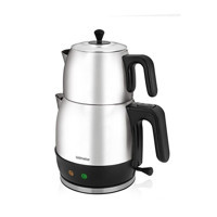 Goldmaster GM 7343 Harman XL Otomatik Çelik Demlikli 2200 W Işıklı Çelik Gövdeli Beyaz Retro Çay Makinesi