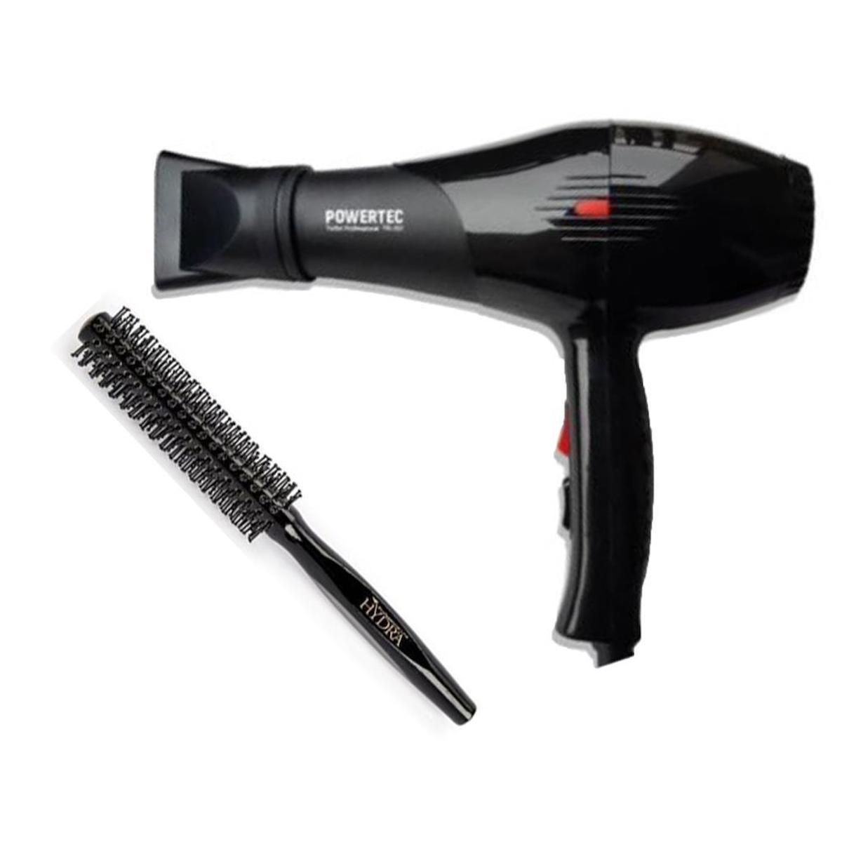 Powertec TR 701 2500 W Profesyonel Saç Kurutma Makinesi + Hydra Berber Fön Fırçası