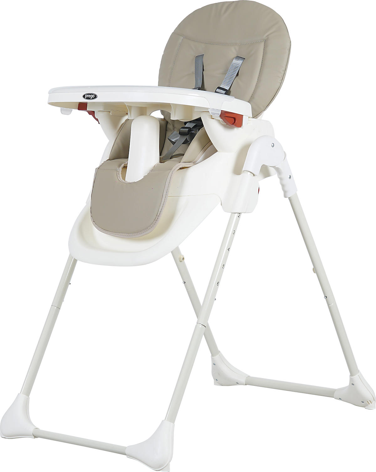 Prego 3034 Pino Plastik Emniyet Kemeri 15 kg Kapasiteli Tepsili Mama Sandalyesi Krem