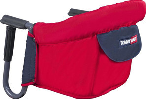 Tommybaby Kumaş - Metal 15 kg Kapasiteli Katlanır Mama Sandalyesi Kırmızı