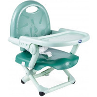 Chicco Booster Seat Pocket Snack Plastik Emniyet Kemeri 15 kg Kapasiteli Tepsili Katlanır Portatif Mama Sandalyesi Yeşil