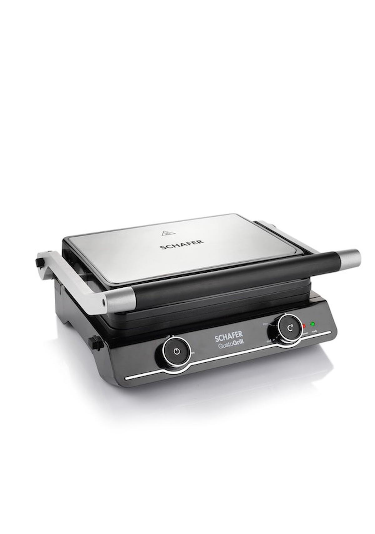 Schafer Gusto Grill 6 Dilim Granit Çıkarılabilir Plaka 1800 W Izgara Gri Tost Makinesi