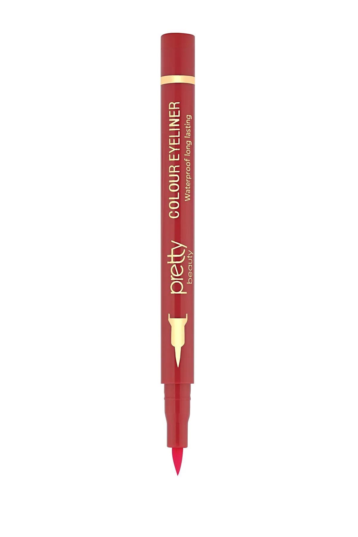 Pretty Beauty Suya Dayanıklı Mat Koyu Kırmızı Kalem Eyeliner