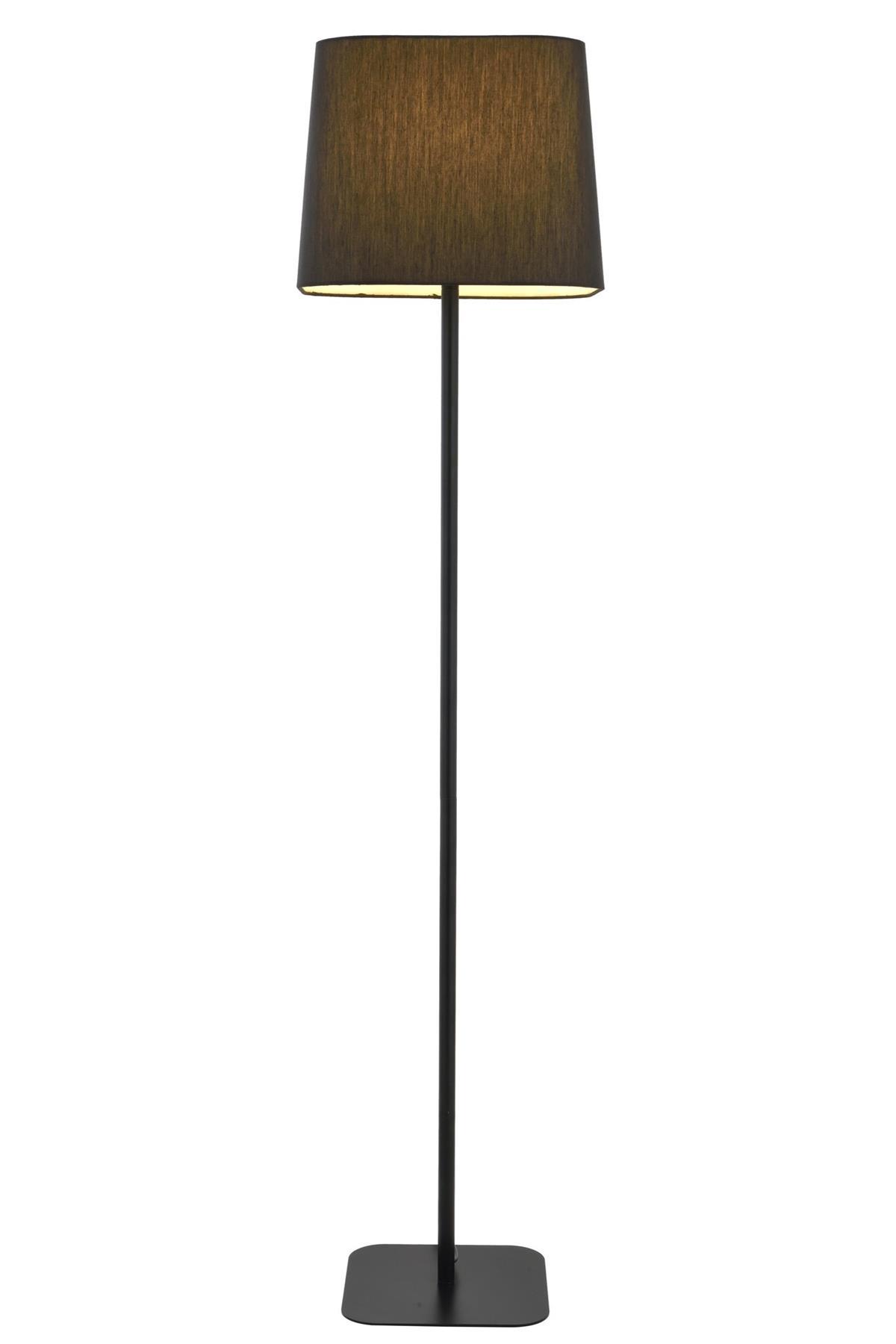 Avonni Modern Tekli Metal Tek Ayaklı Şapka Lambader Siyah