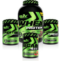 Run Nutrition Kas Kütlesi Ve Vücut Geliştirme Paketi (Whey Protein 2.4kg,Creatine,Glutamine,Bcaa) - Çikolata