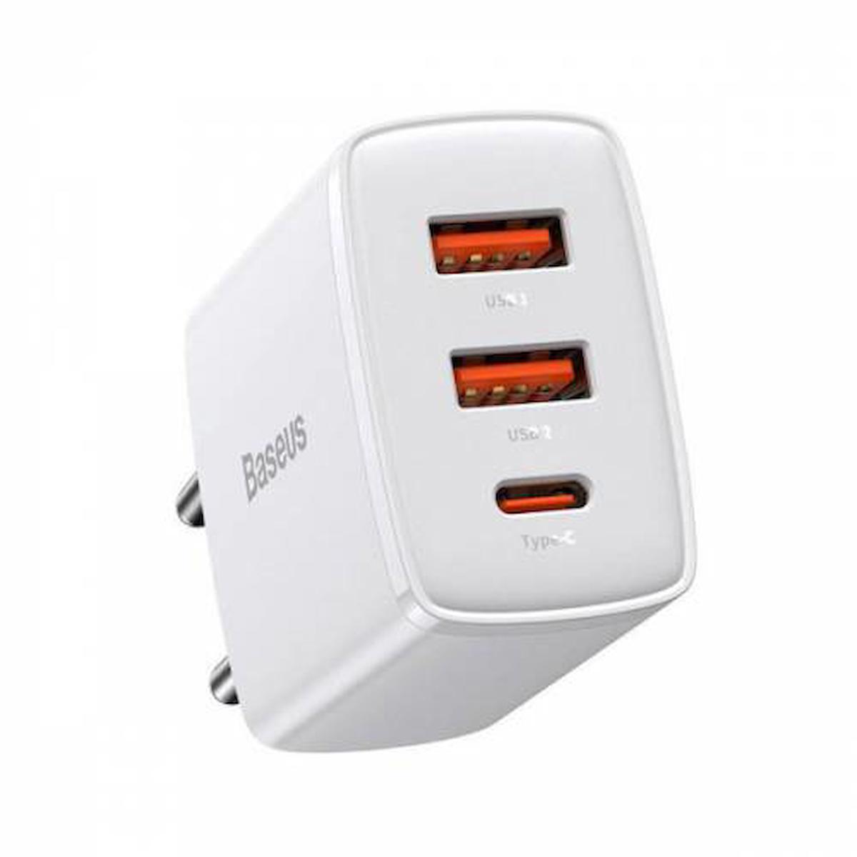 Baseus Universal USB Kablolu 30 W Hızlı Şarj Aleti Beyaz
