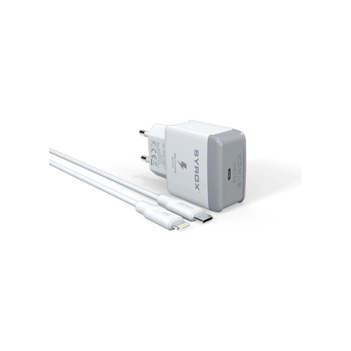 Syrox Pd18L Universal Type-C Kablolu 18 W 3 Amper Hızlı Şarj Aleti Beyaz