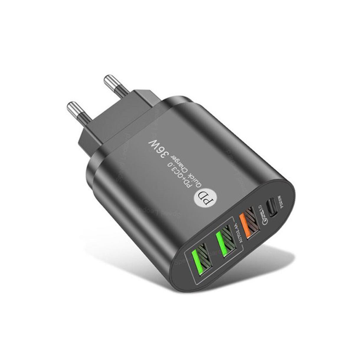 Winex Universal Kablolu 36 W Hızlı Şarj Aleti Siyah
