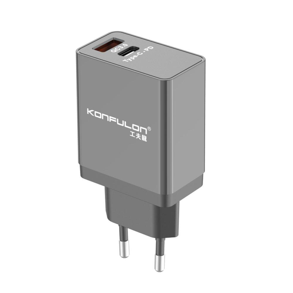 Konfulon C59 Universal Type-C Kablolu 20 W Hızlı Şarj Aleti Siyah