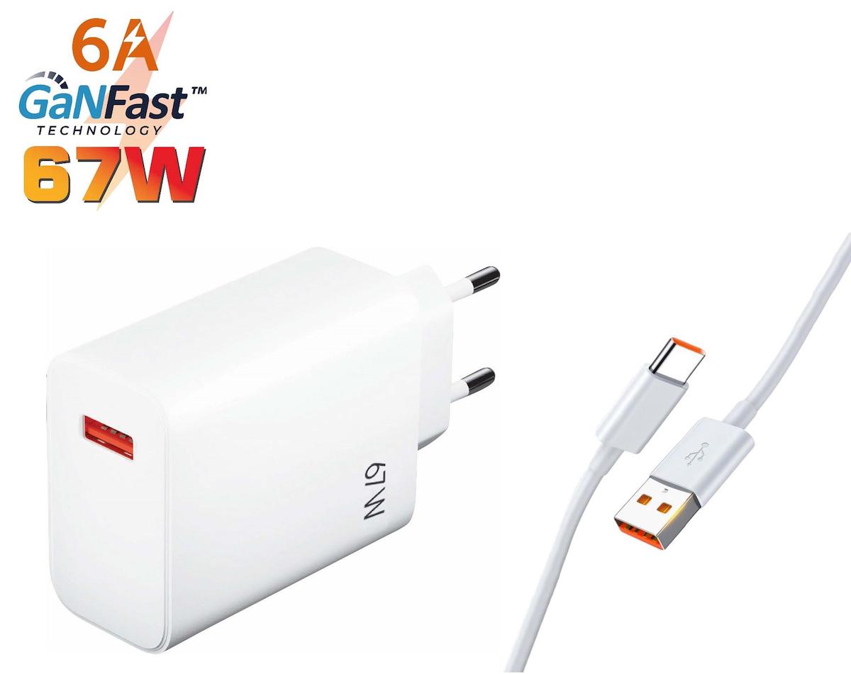Sprange PTX67 Universal Type-C Kablolu 67 W Hızlı Şarj Aleti Beyaz