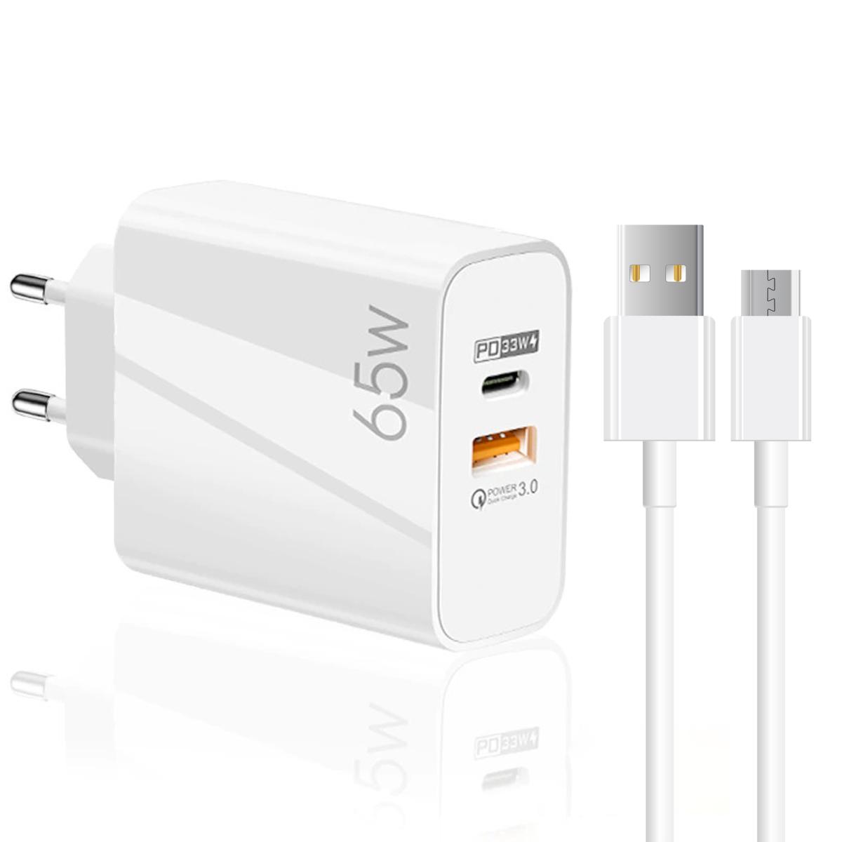 Winex Universal USB Kablolu 65 W Hızlı Şarj Aleti Beyaz