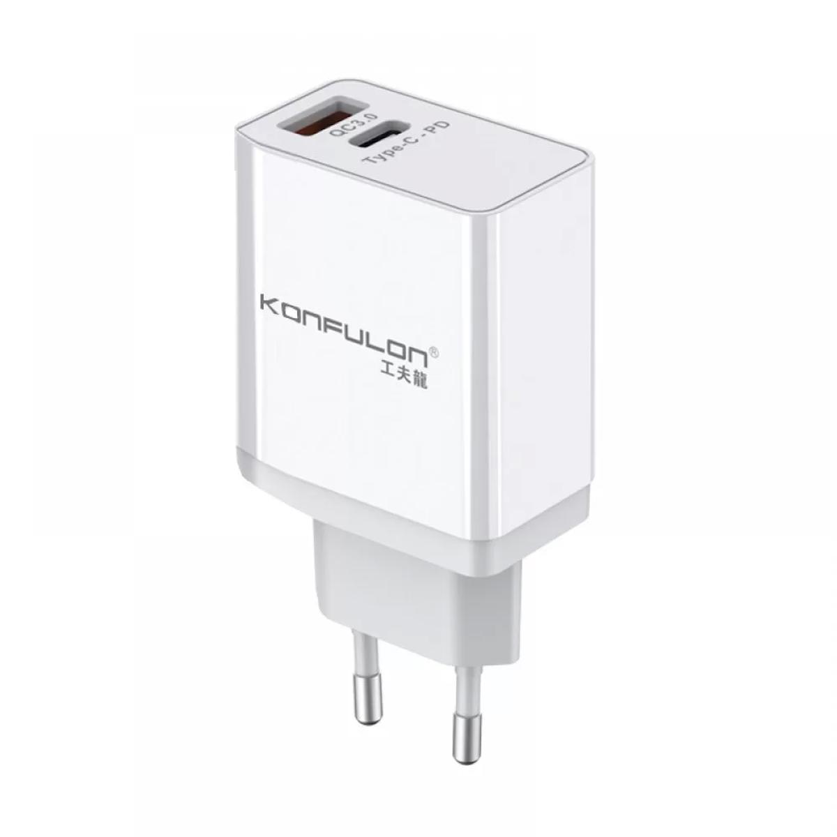 Konfulon C59 Universal Type-C Kablolu 20 W Hızlı Şarj Aleti Beyaz