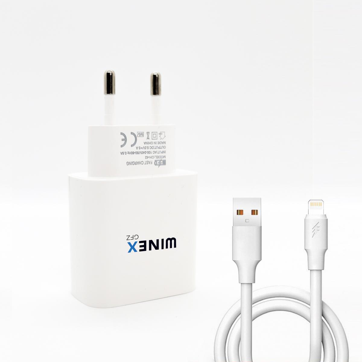 Winex iPhone Type-C Kablolu 18 W Hızlı Şarj Aleti Beyaz