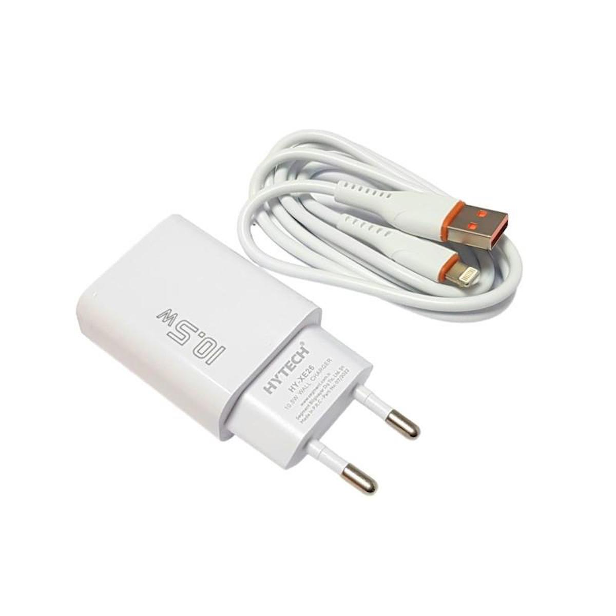 Hytech HY-XE26-L iPhone Lightning Kablolu 10.5 W Hızlı Şarj Aleti Beyaz
