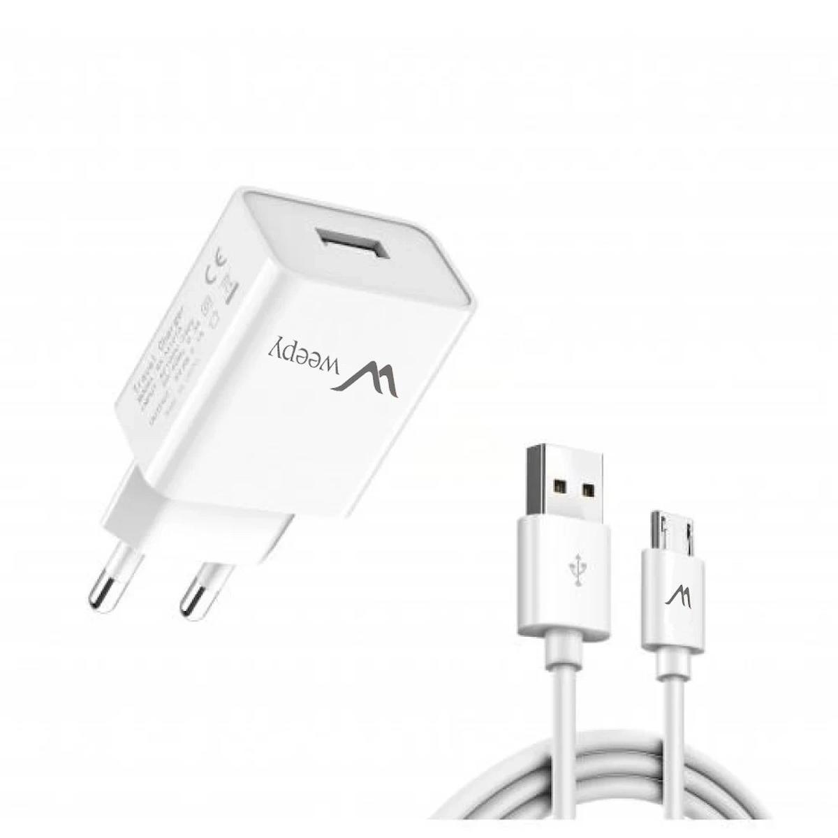 Weepy WPY-065 Universal Micro USB Kablolu Hızlı Şarj Aleti Beyaz