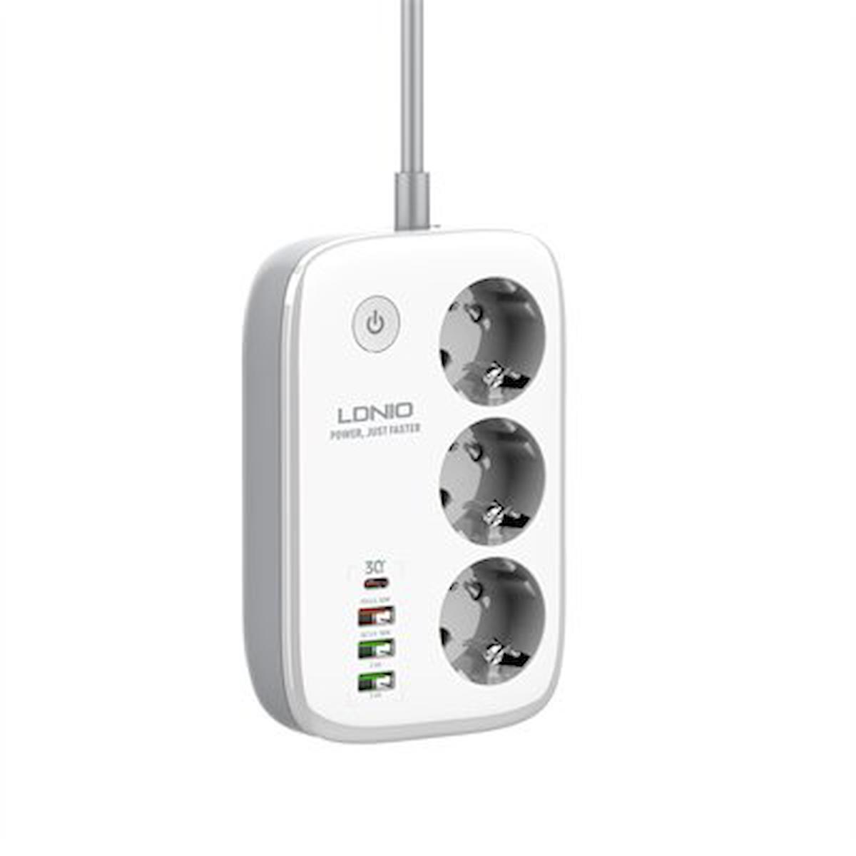 Ldnio SEW3452 Universal USB Kablolu Hızlı Şarj Aleti Beyaz