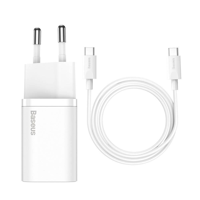 Baseus Super Si 1c Universal Type-C Kablolu 25 W Hızlı Şarj Aleti Beyaz
