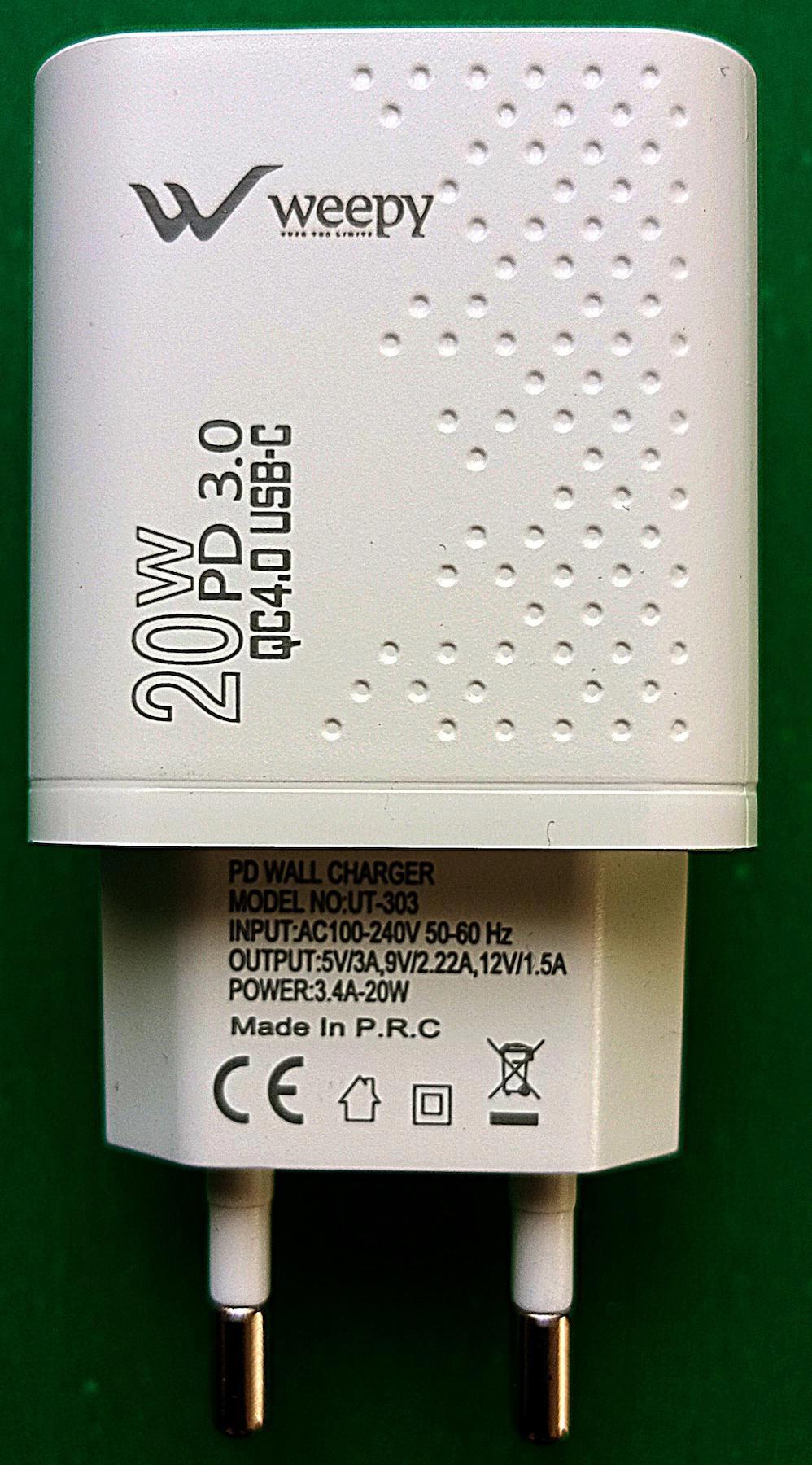 Weepy WPY-PD35 Universal Type-C Kablolu Hızlı Şarj Aleti Beyaz