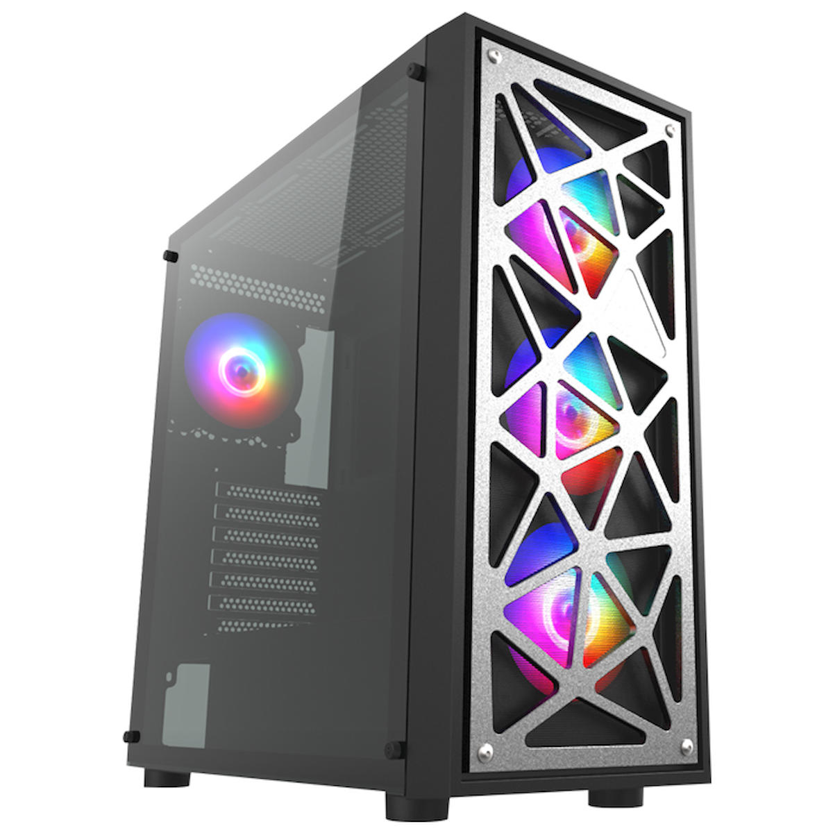 Vento VG12AL RGB Mesh 4 Fanlı Siyah Dikey Kullanım E-ATX Oyuncu Bilgisayar Kasası