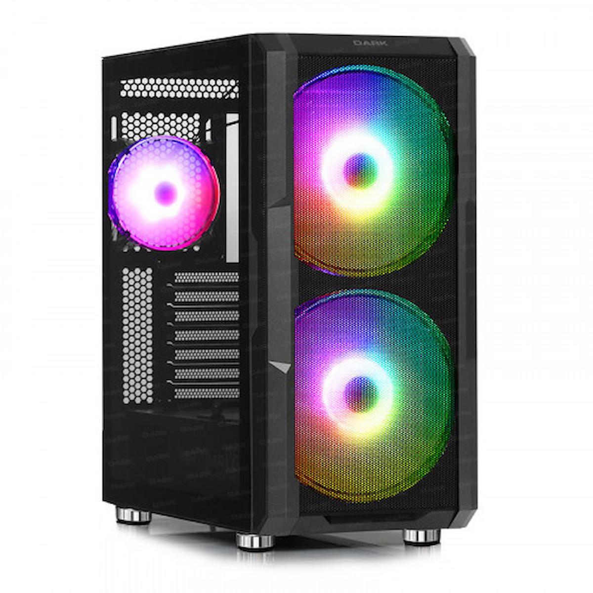 Dark Maxima V20 Dkchmaxv20 RGB Mesh 3 Fanlı Siyah Dikey Kullanım ATX Bilgisayar Kasası