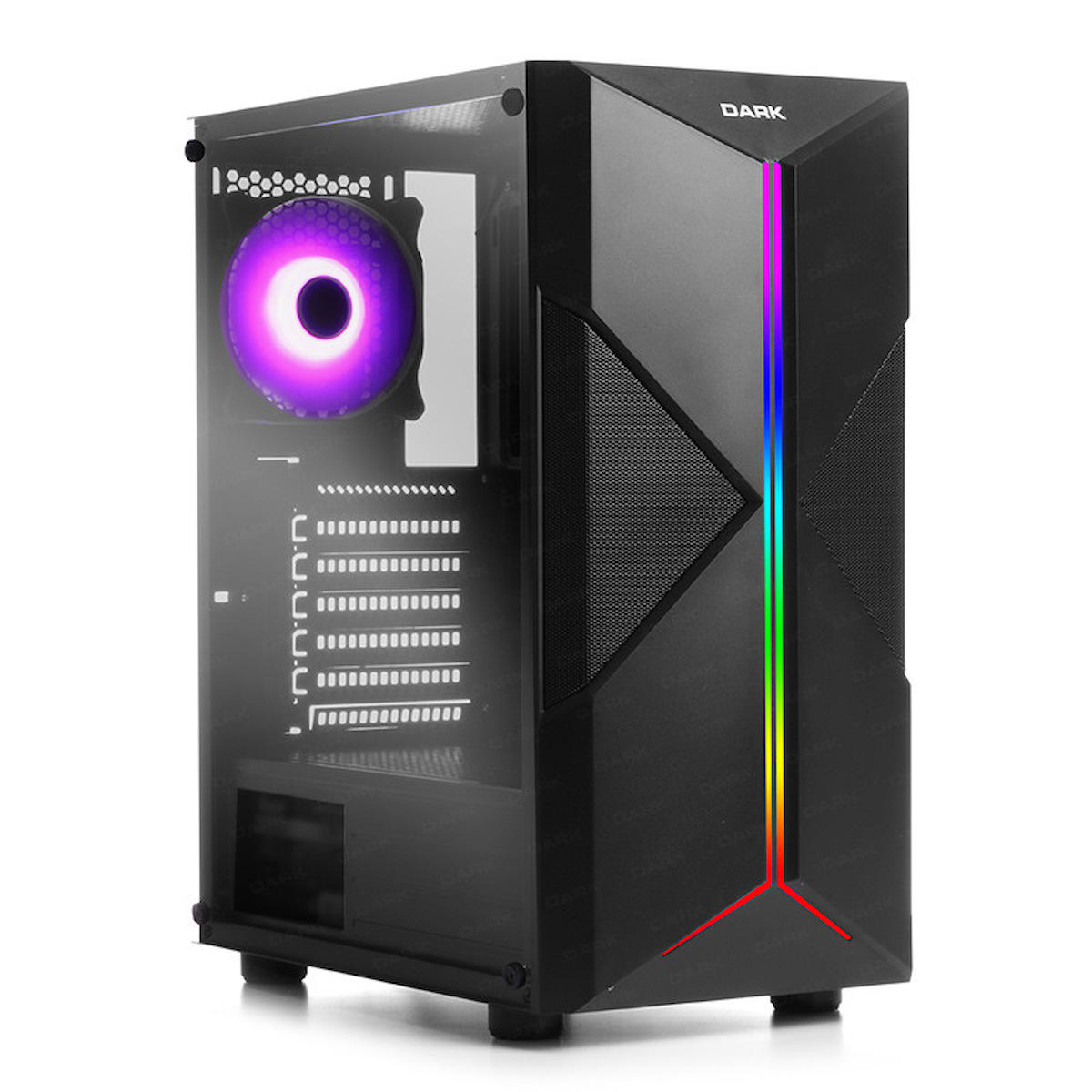Dark DKCHXFORCE450 X-FORCE RGB 1 Fanlı Siyah Dikey Kullanım ATX Bilgisayar Kasası
