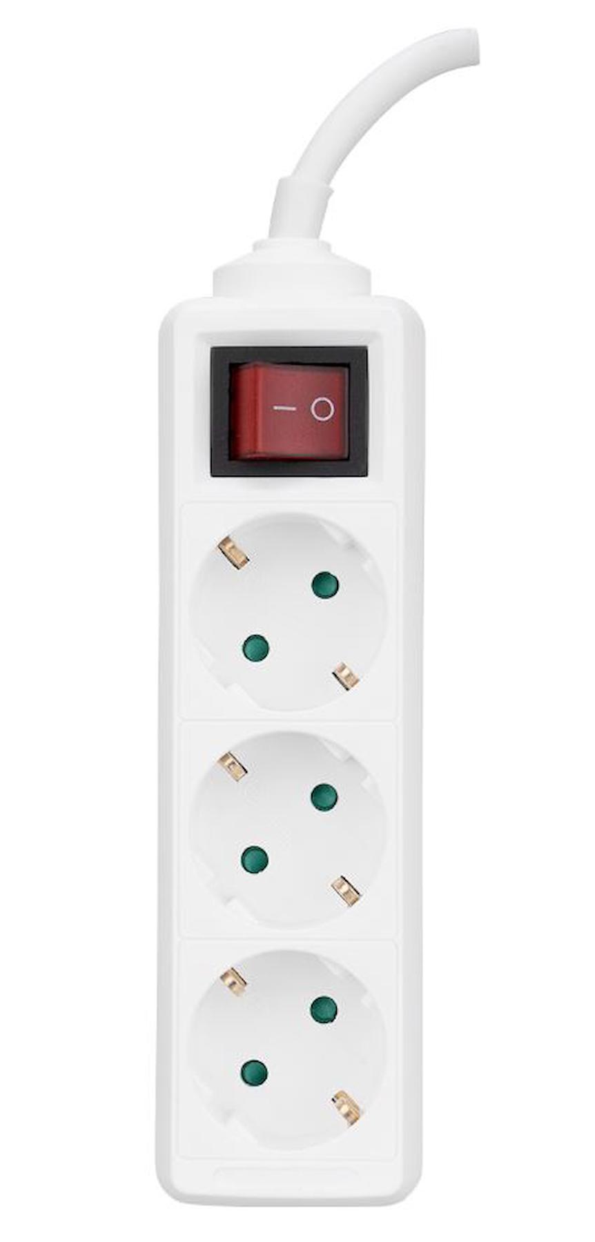 Philips SPS1030A/51 Topraklı İç Mekan Üçlü Priz Beyaz